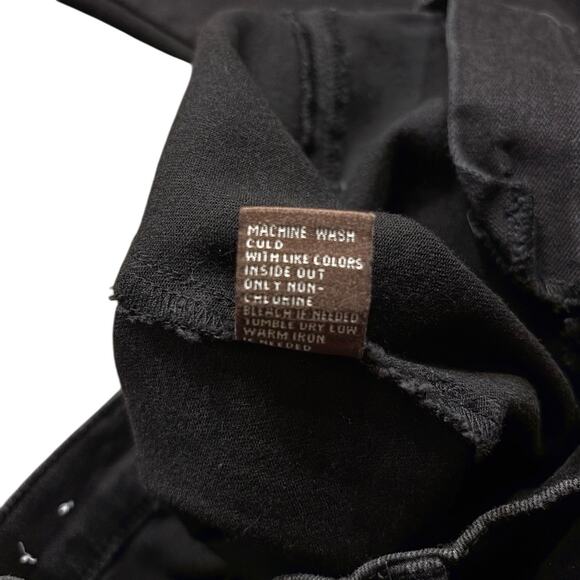 J. McLaughlin Jeans 10 Black Rainey High Rise Straight Leg Kick Flare Split Hem - Picture 6 of 6